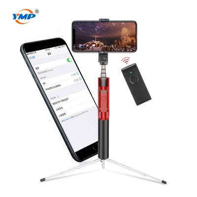 YMP 2020 New Aluminum Bluetooth Tripod Selfie Stick Mini Flexible Monopod for Smartphone Portable Selfie Stick with Phone Holder